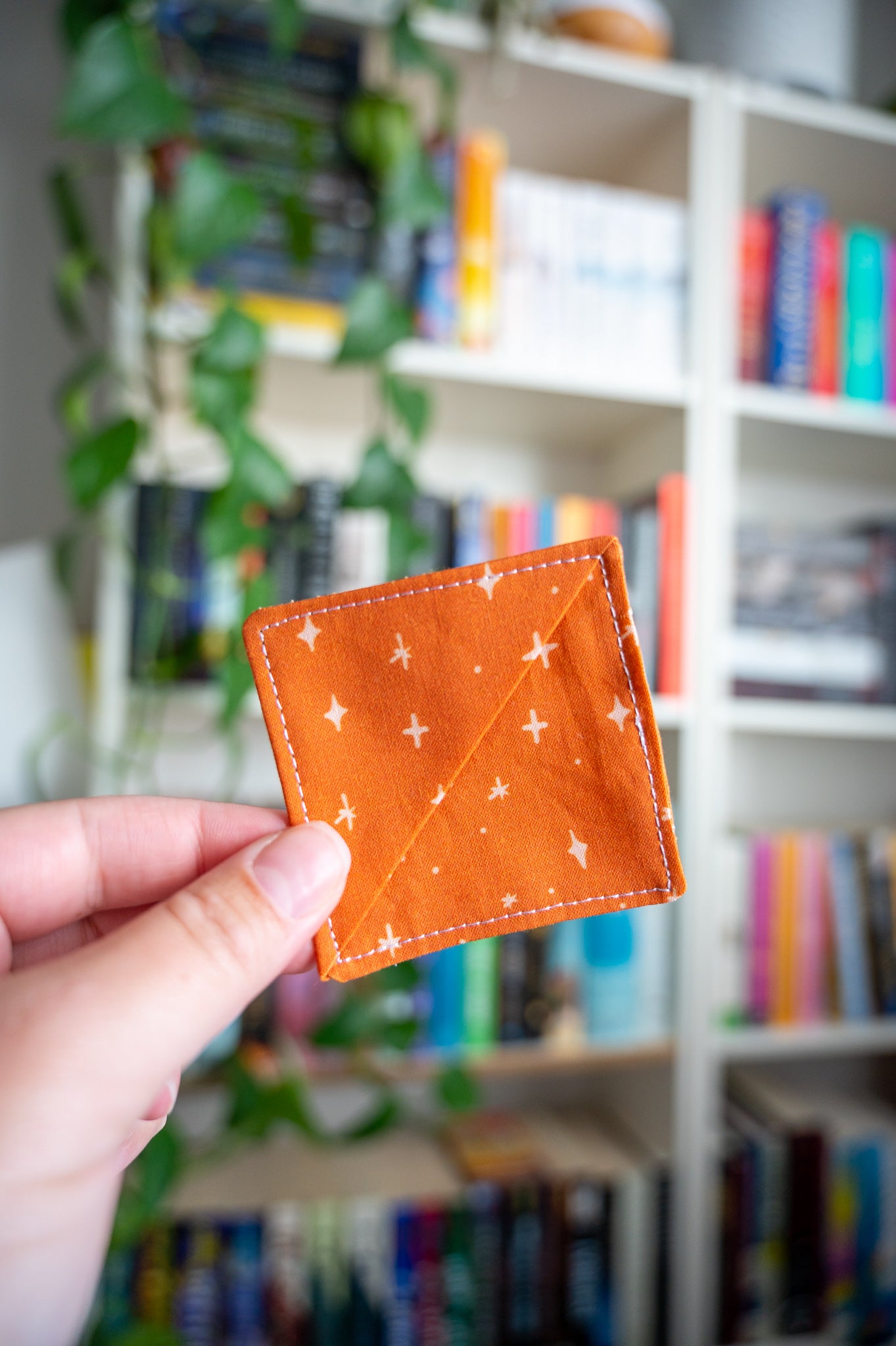Burnt Orange Stars Corner Bookmark