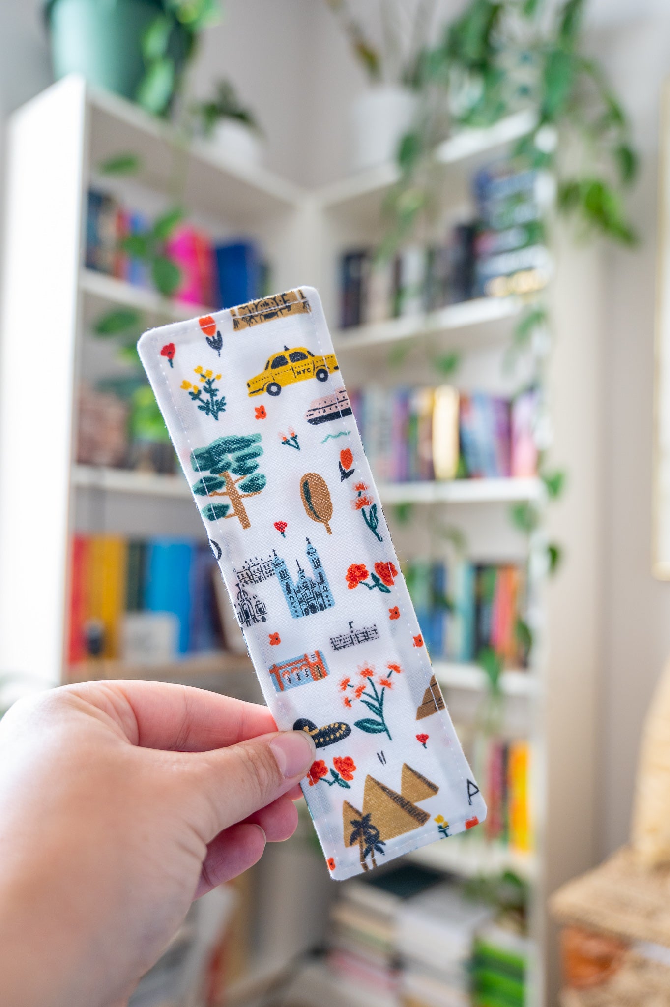 Mini Cities Fabric Bookmark