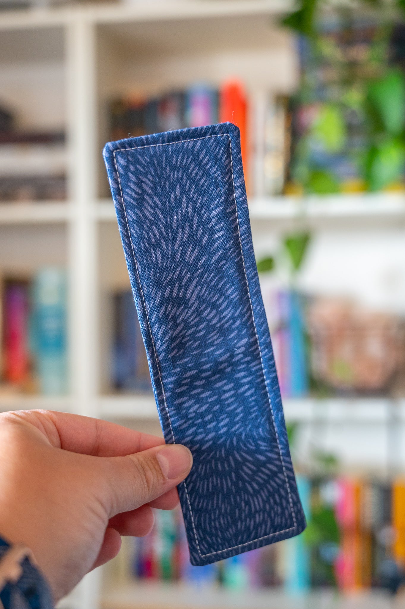 Dark Blue Abstract Fabric Bookmark