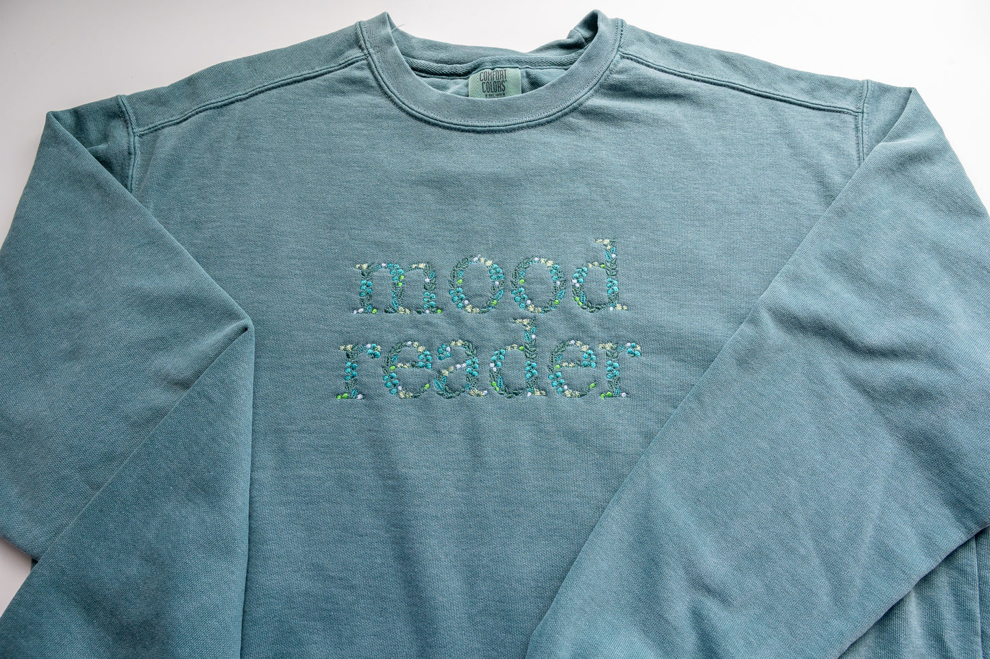 Mood Reader Floral Embroidered Crewneck Sweatshirt
