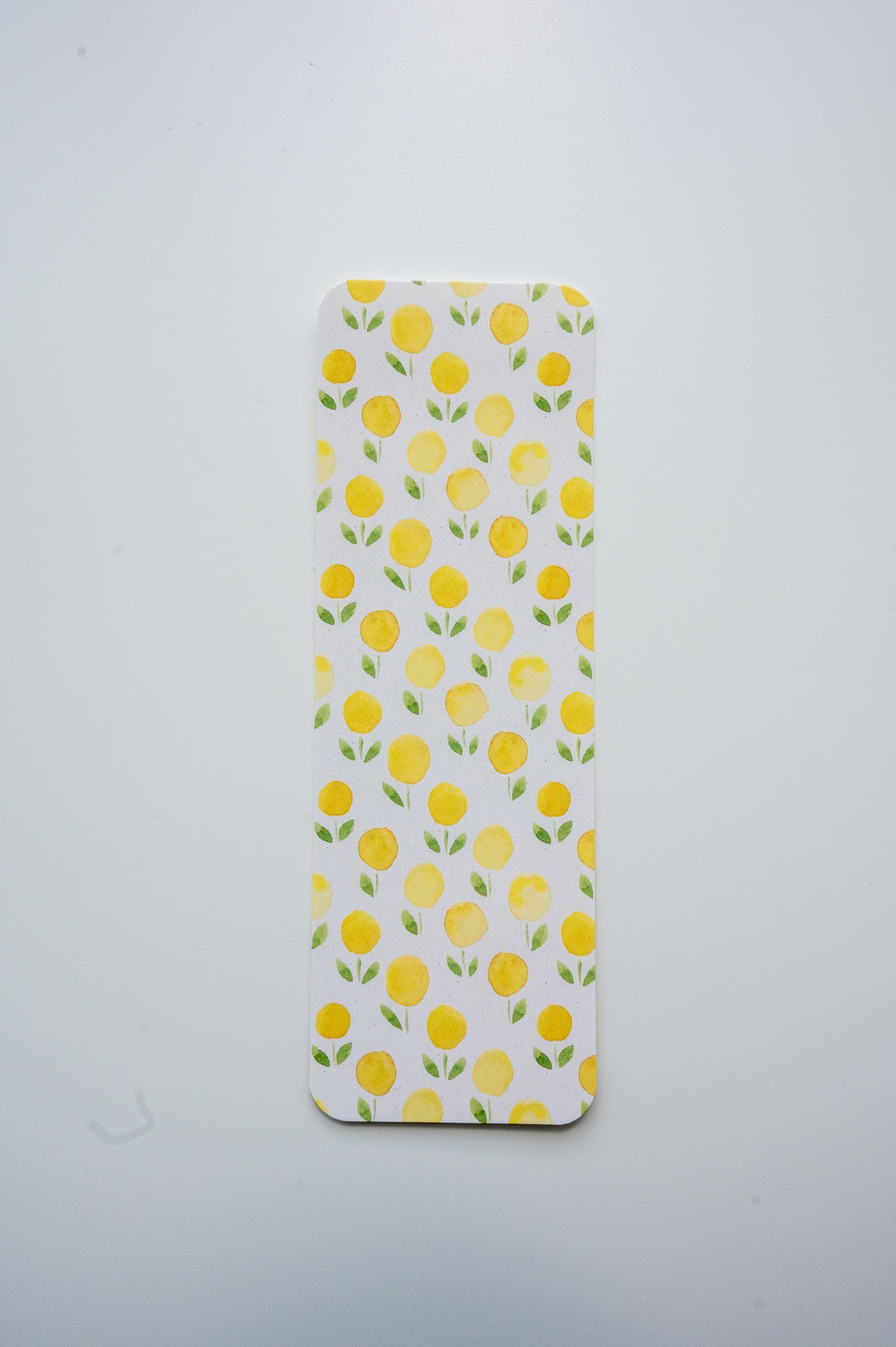 Lemon Floral Watercolor Bookmark