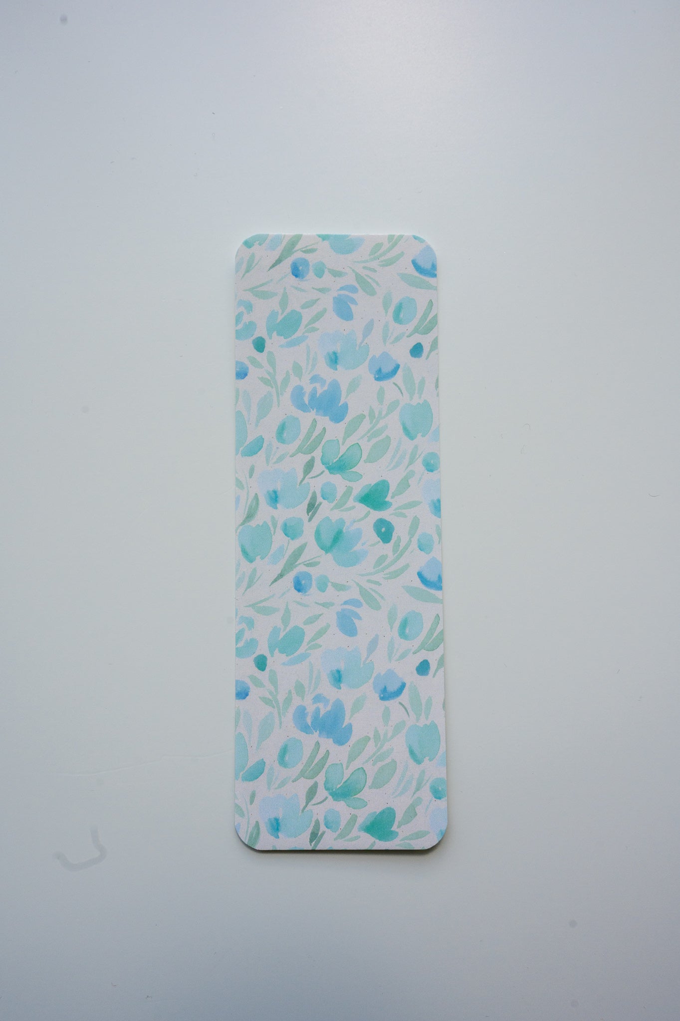 Blue and Green Floral Watercolor Bookmark