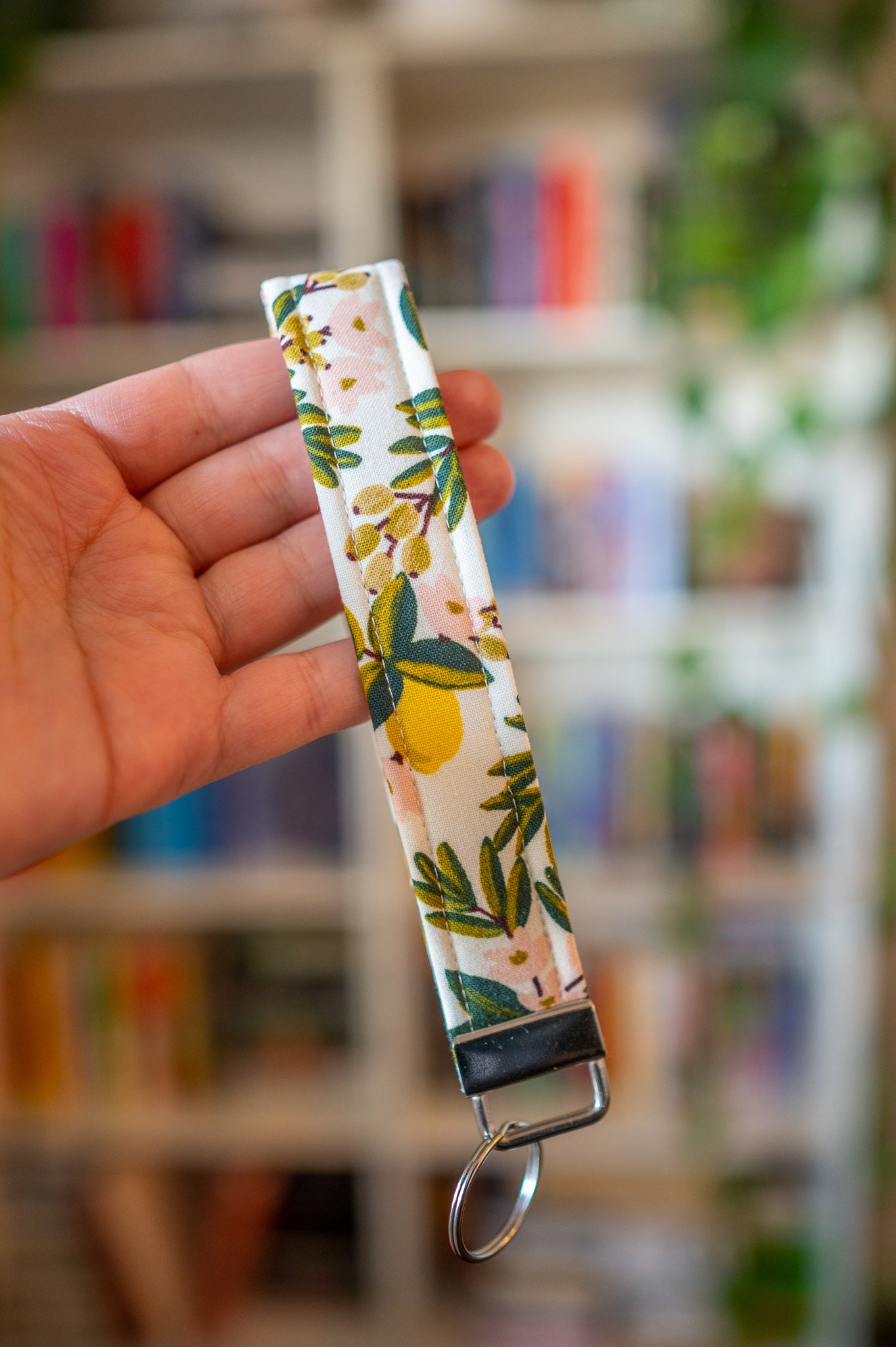 Citrus Florals Wristlet Keychain