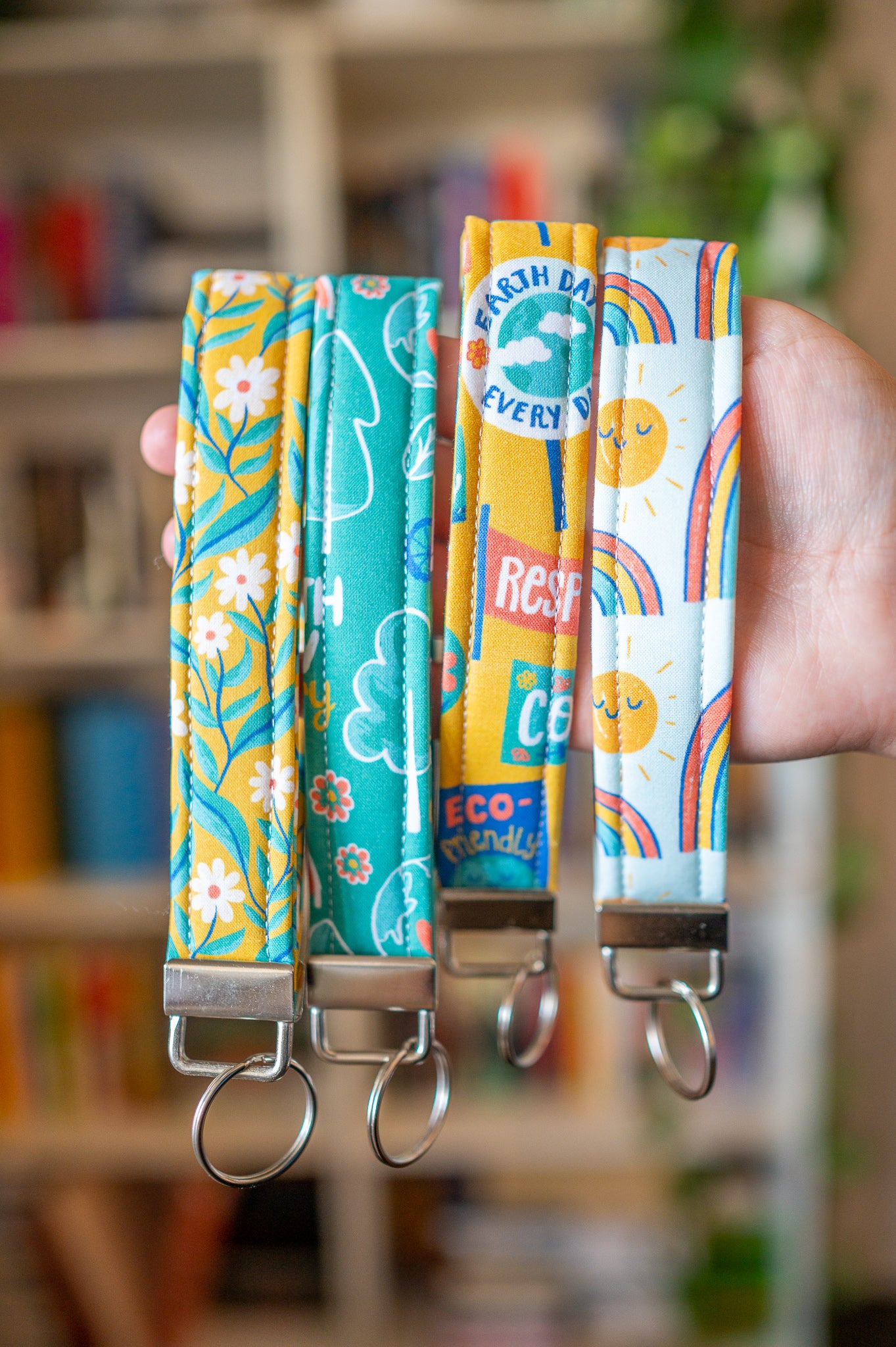 Sunshine and Rainbows Wristlet Keychain
