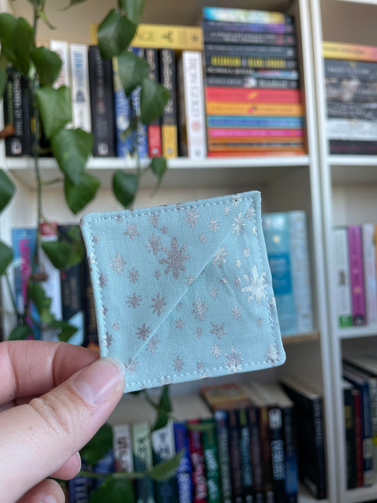 Silver Metallic Snowflakes Corner Bookmark