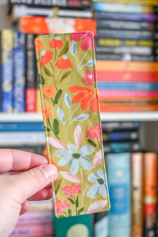 Lush Garden Fabric Bookmark