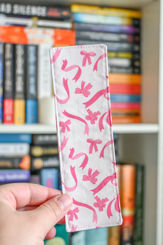 Pink Bows and Ribbons Fabric Bookmark