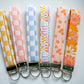 Multi-Colored Checkered Wristlet Keychain
