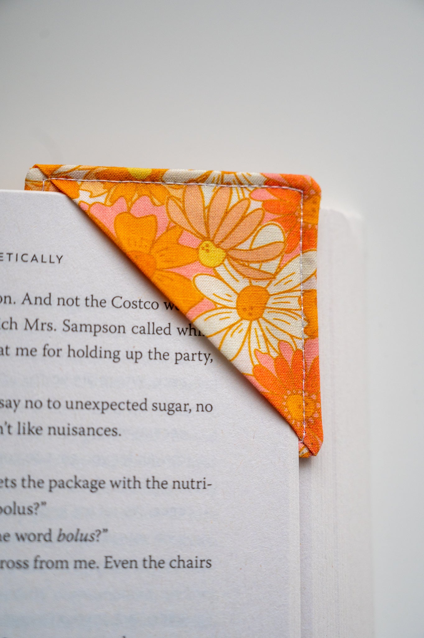 Retro Pink and Orange Corner Bookmark