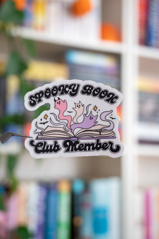 Spooky Book Club Member Clear Vinyl Sticker