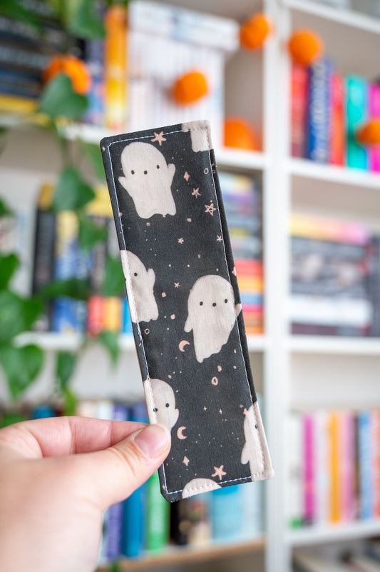 Black and White Ghosts Fabric Bookmark