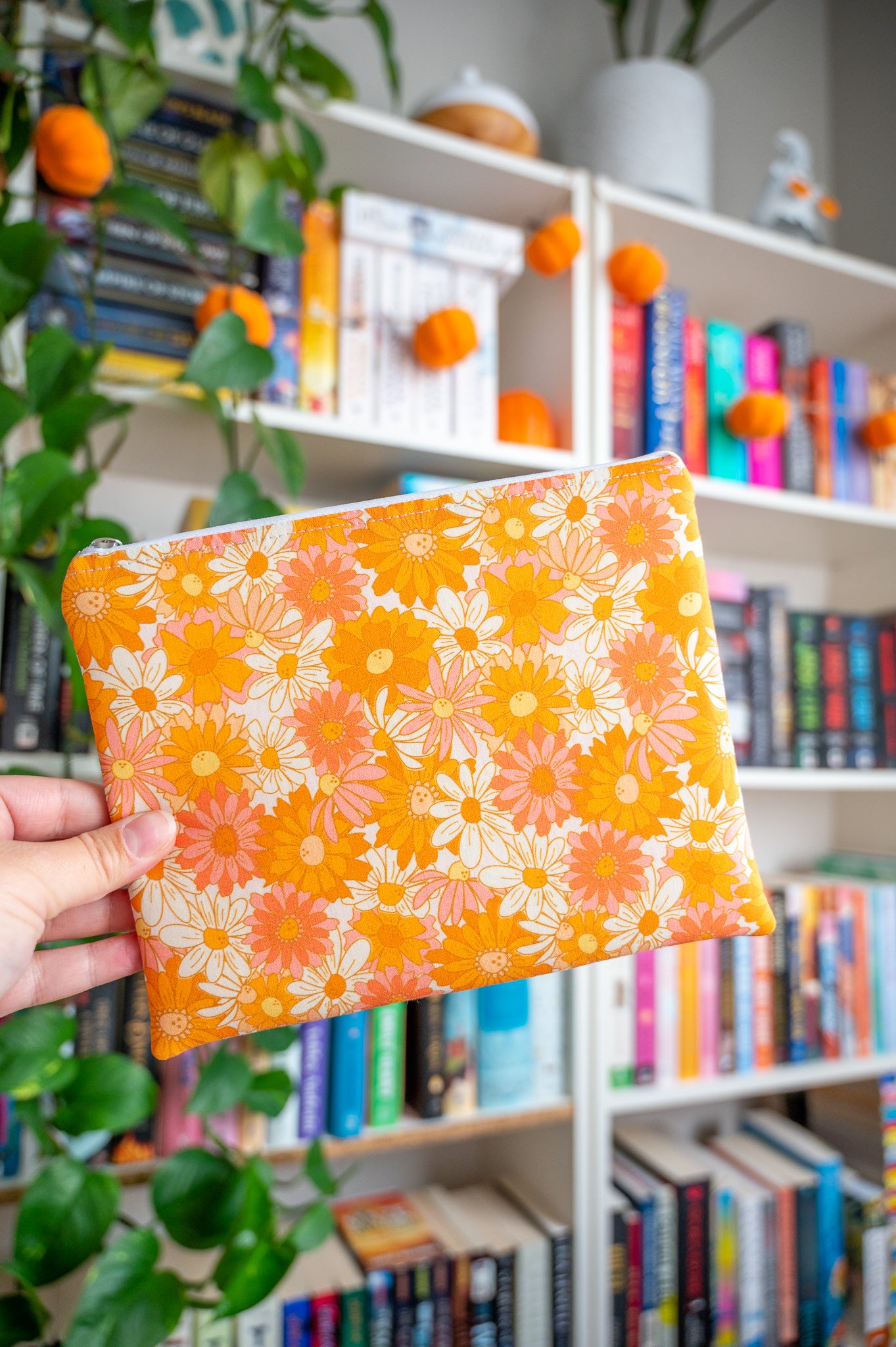 Orange and Pink Retro Floral Kindle Sleeve