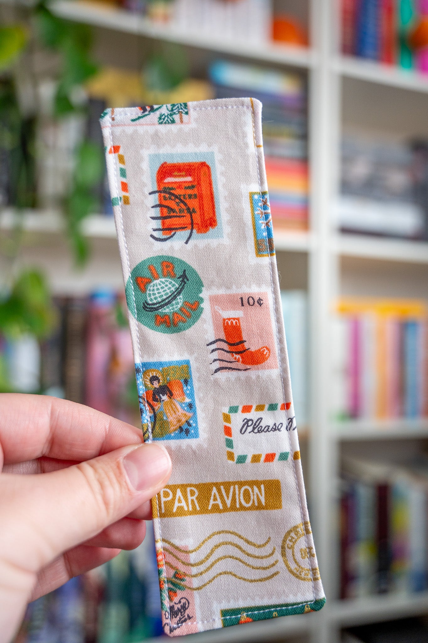 Winter Stamps Fabric Bookmark