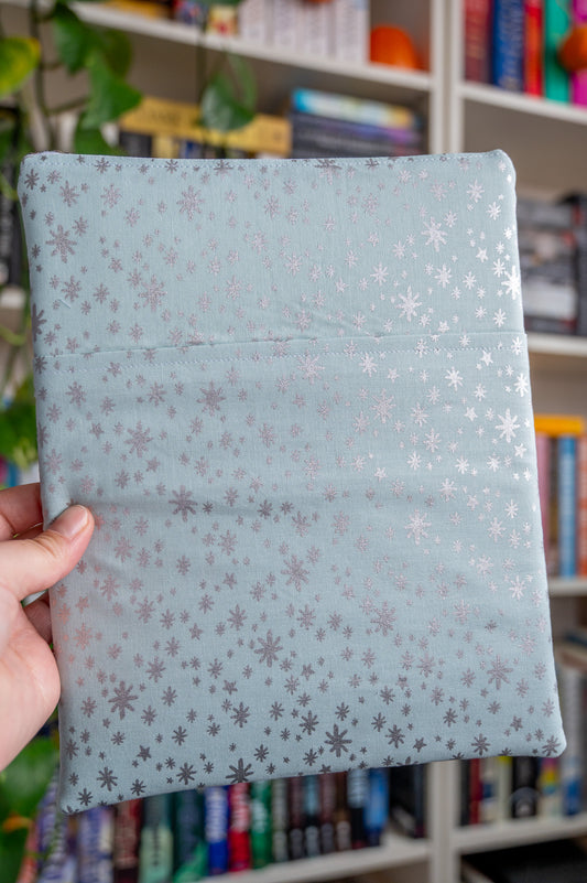Silver Metallic Snowflakes Book Sleeve