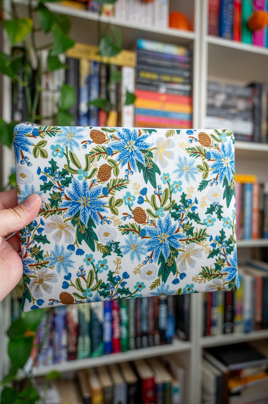 Blue Poinsettia Kindle Sleeve