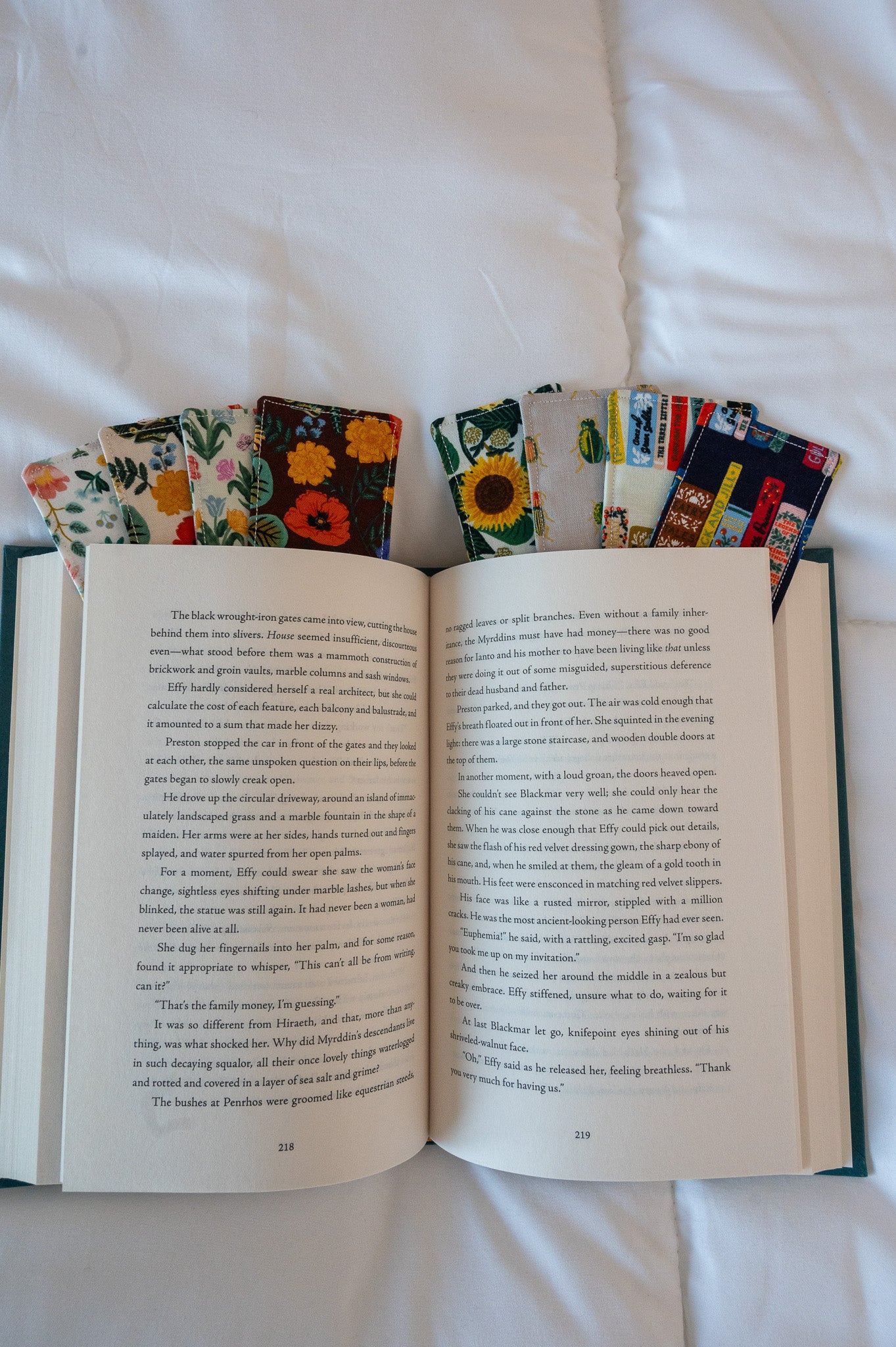 Book Club in Navy Fabric Bookmark
