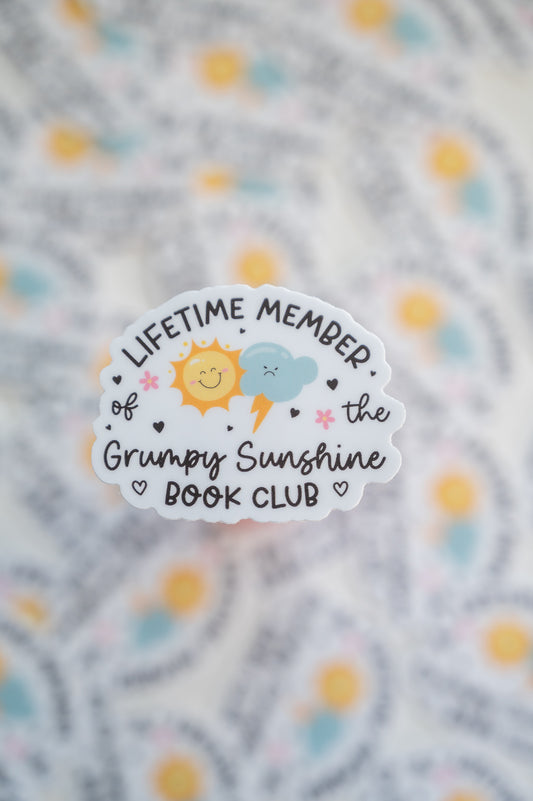 Grumpy Sunshine Book Club Mini Vinyl Sticker