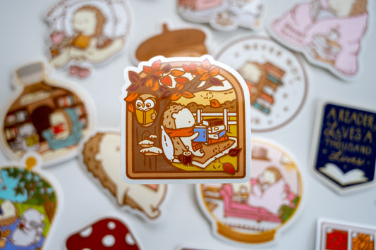 Autumn Reading Nook Vinyl Sticker
