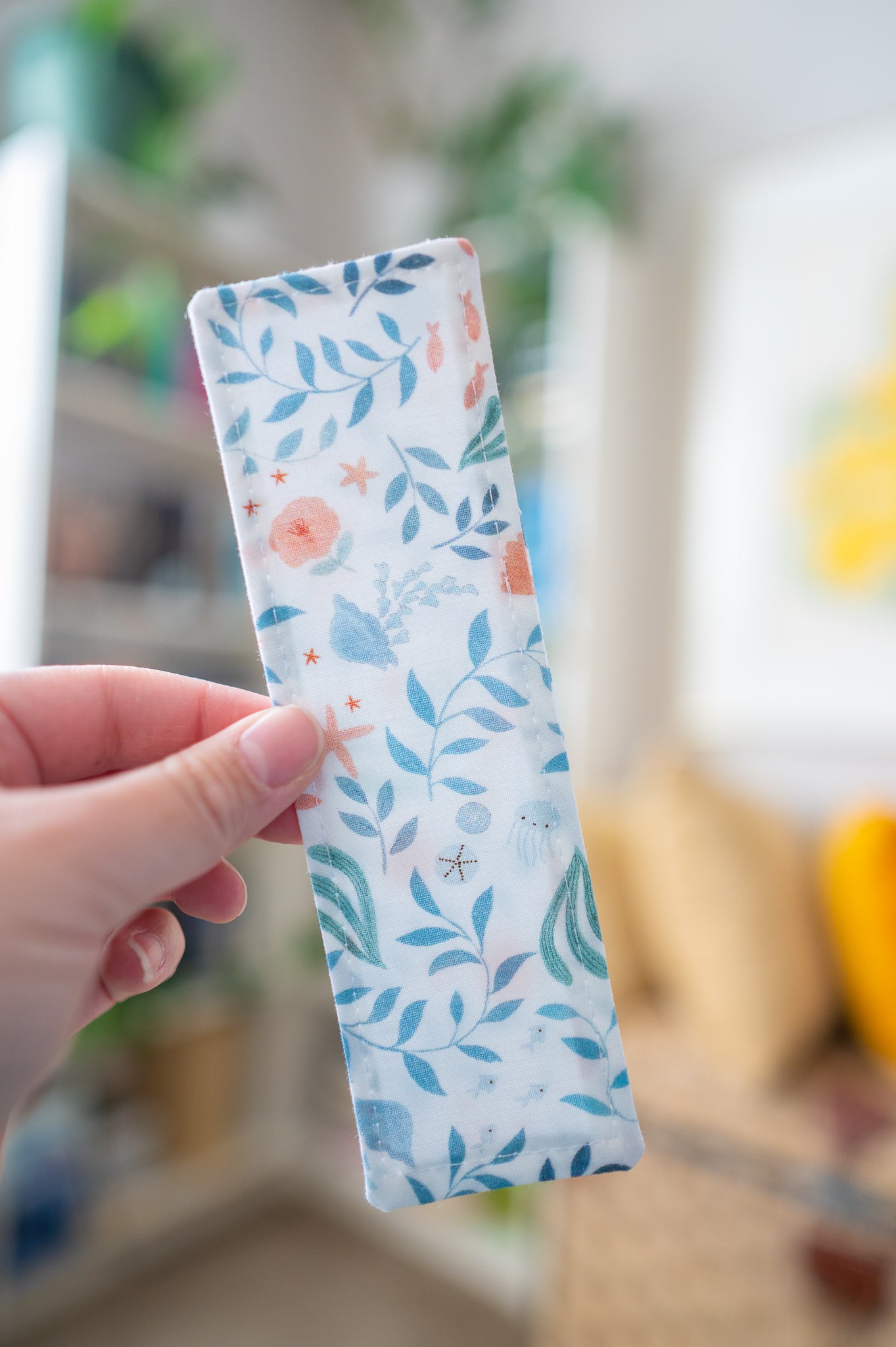 Floral Ocean Friends Fabric Bookmark