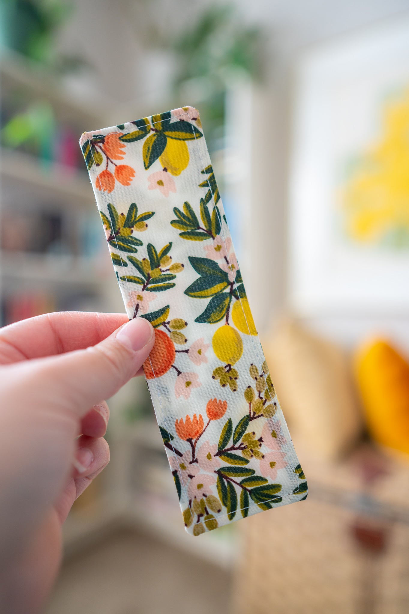 Citrus Florals Fabric Bookmark