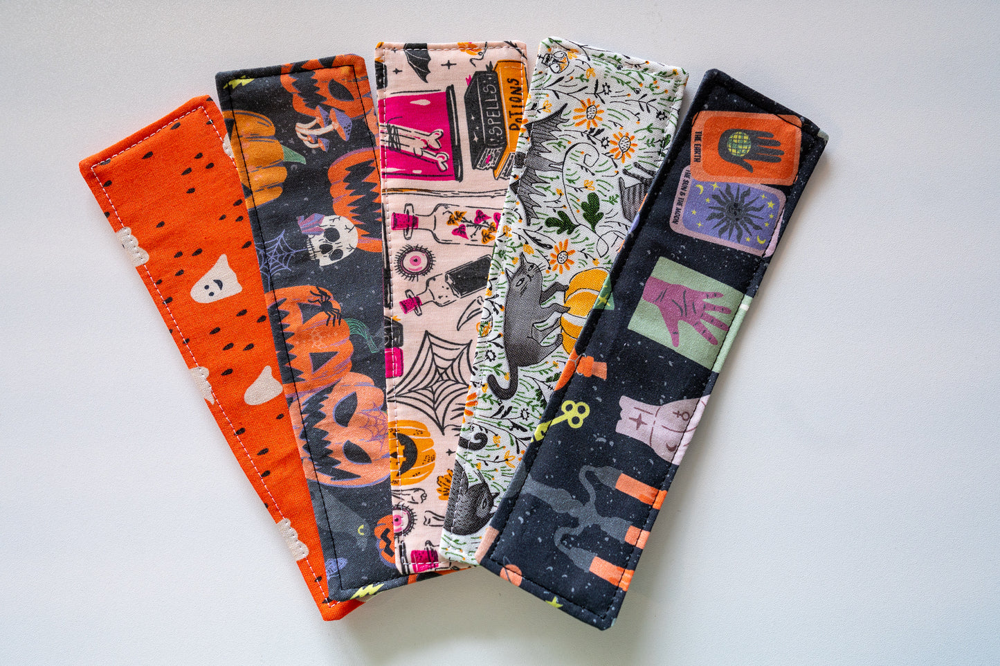 Evil Pumpkins Fabric Bookmark