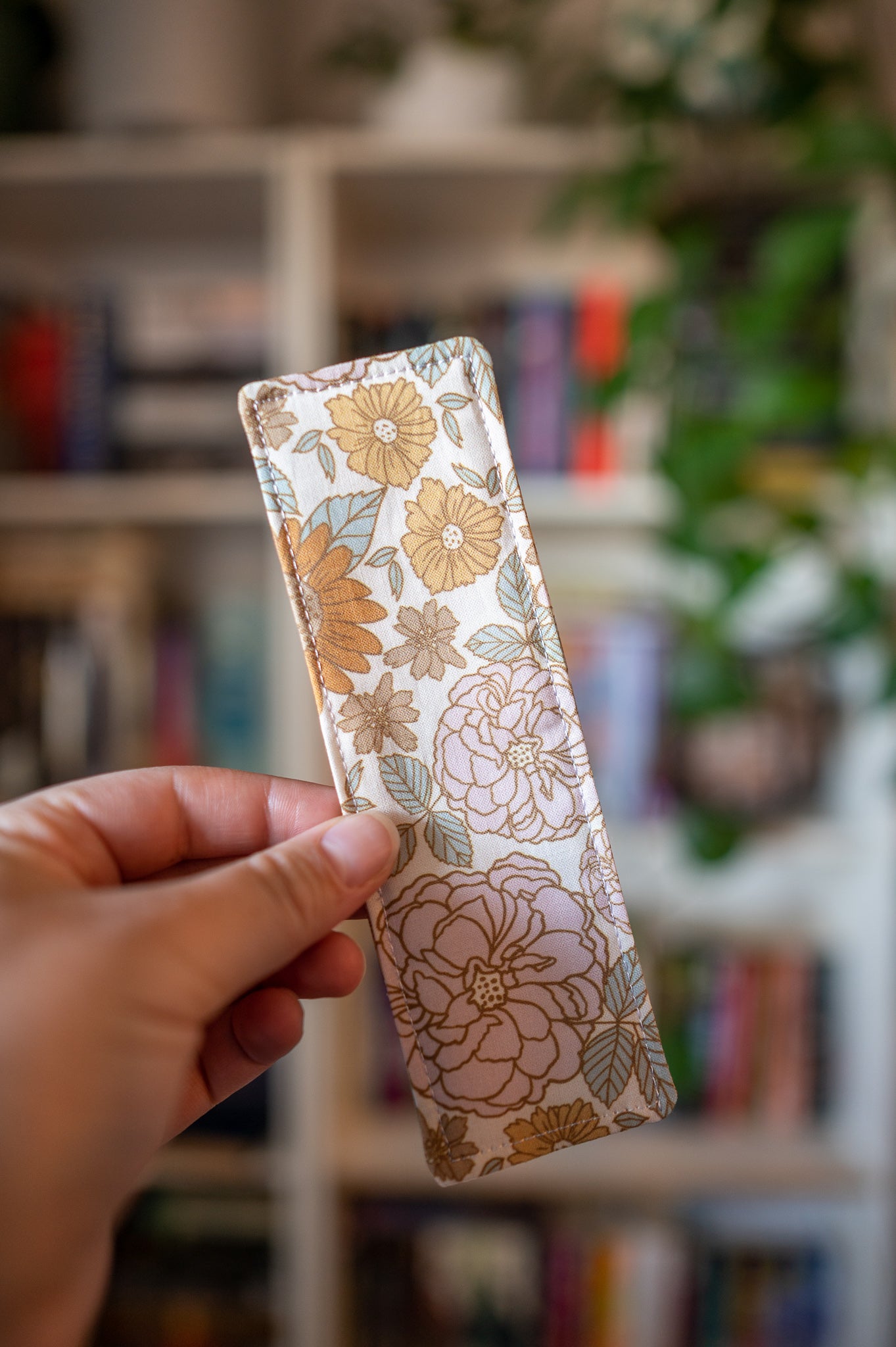 Vintage Fall Flowers Fabric Bookmark