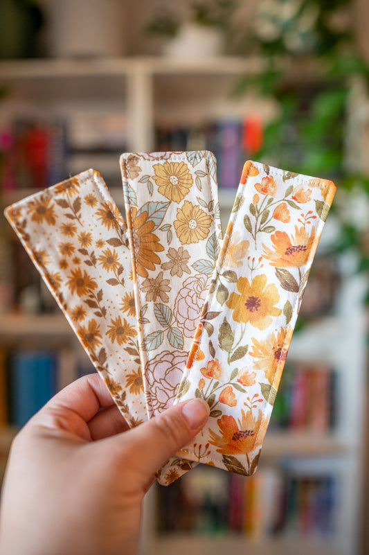 Autumn Florals Fabric Bookmark