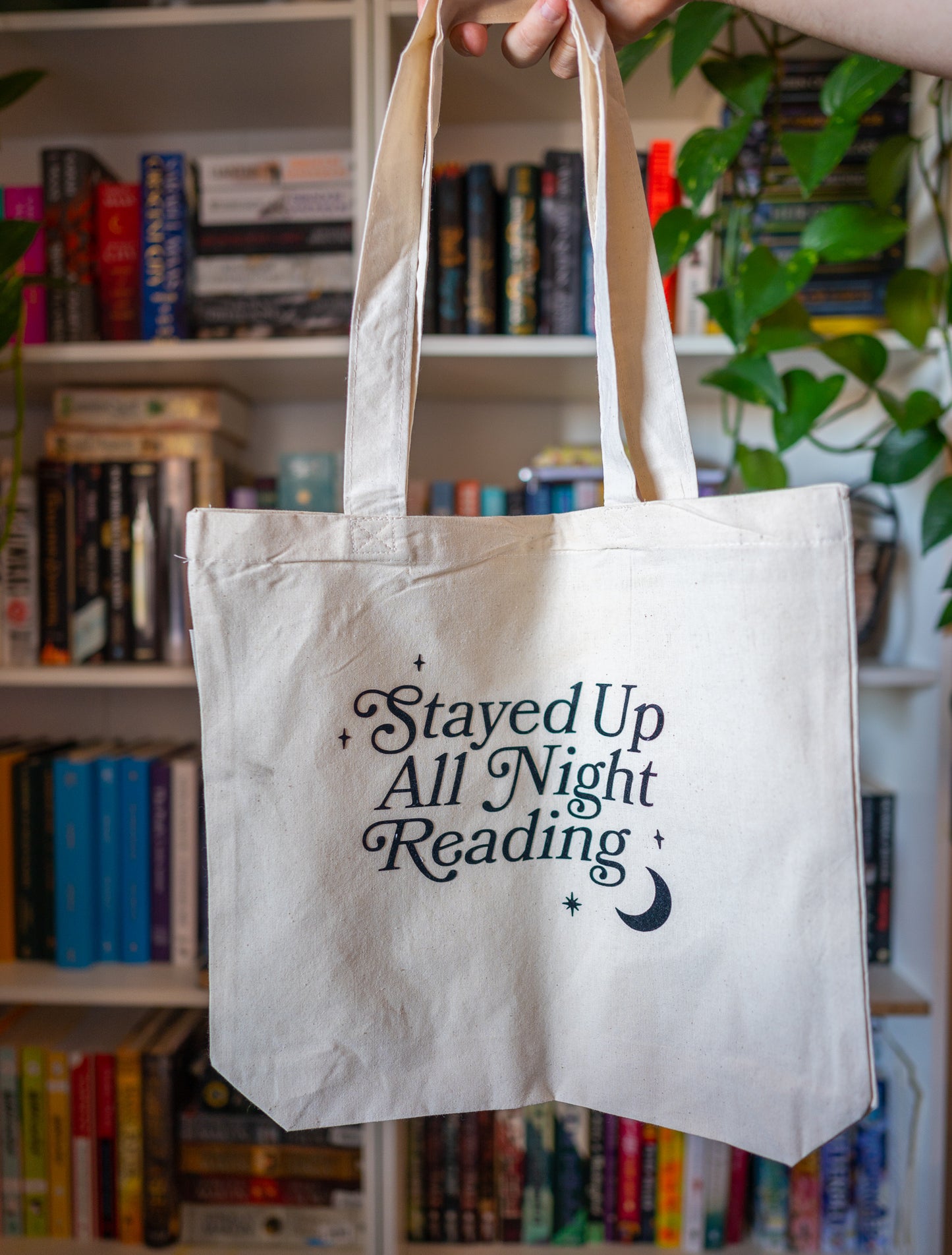 Reading All Night Organic Cotton Canvas Gusset Tote Bag
