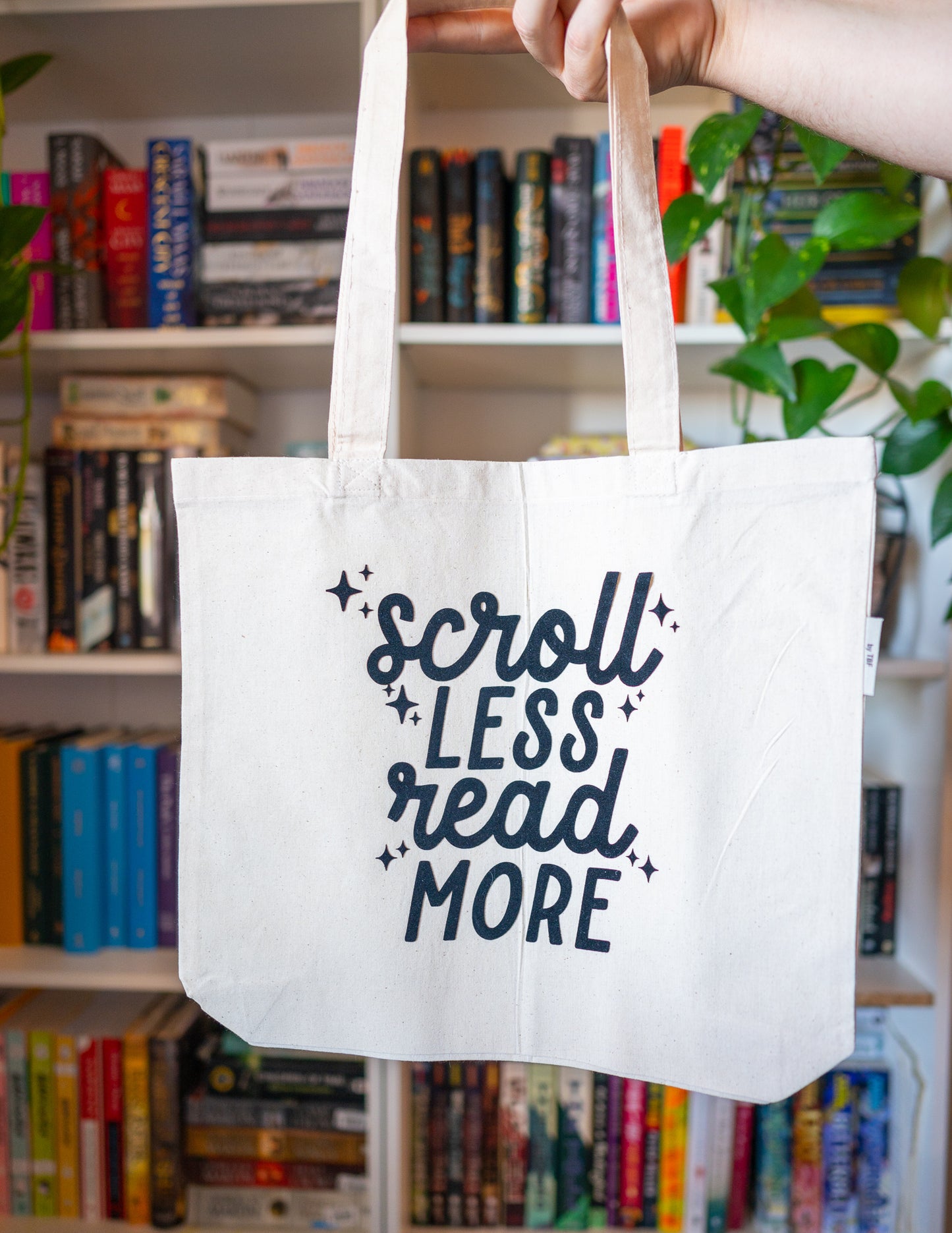 Scroll Less Read More Organic Cotton Canvas Gusset Tote Bag