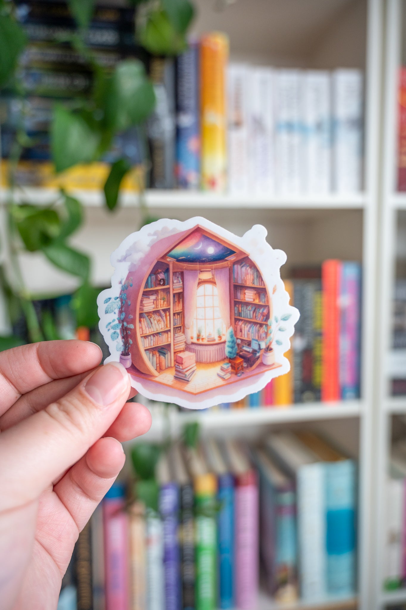 Pink Home Library Vinyl Sticker