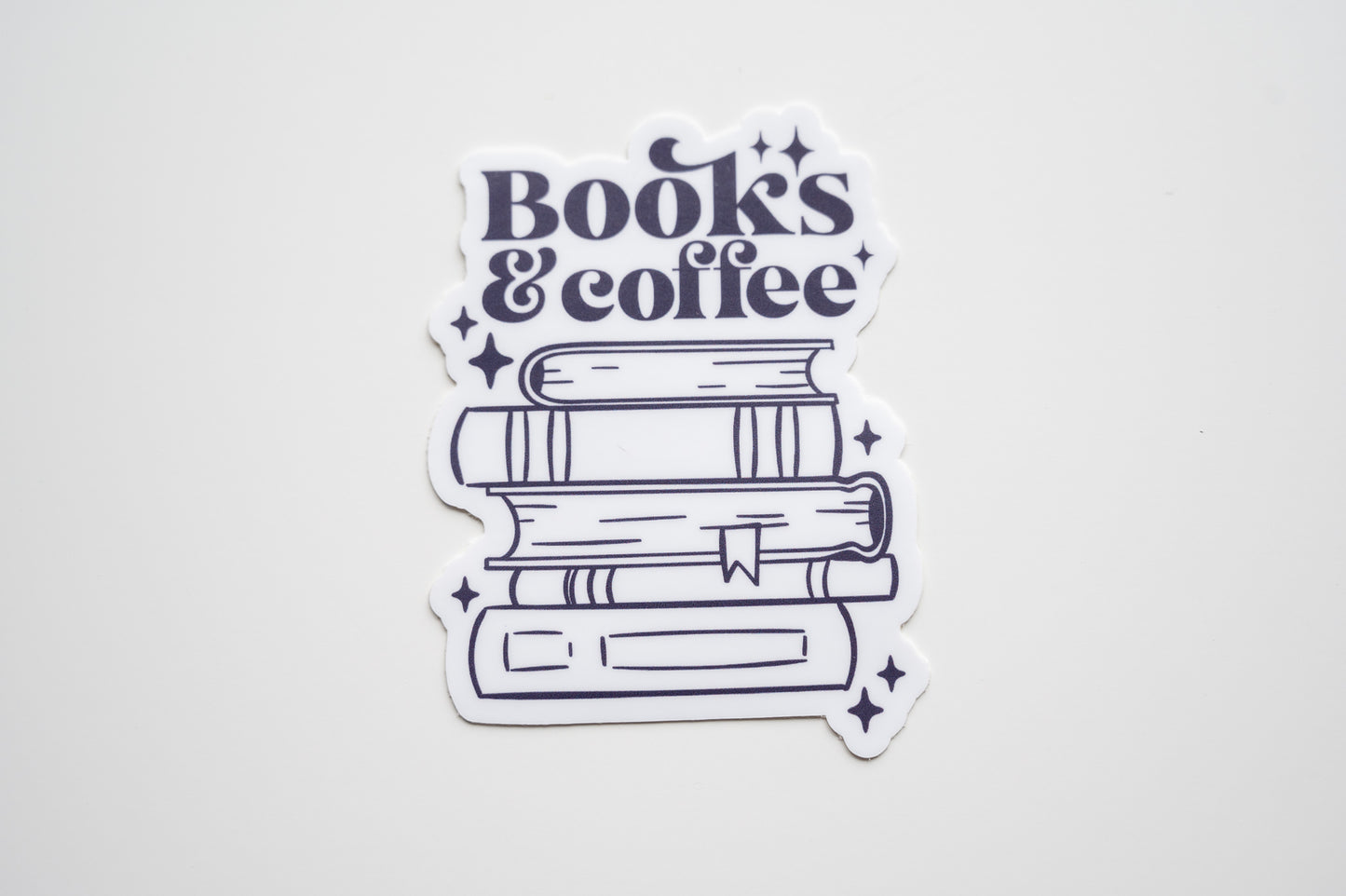 Books and Coffee Vinyl Sticker