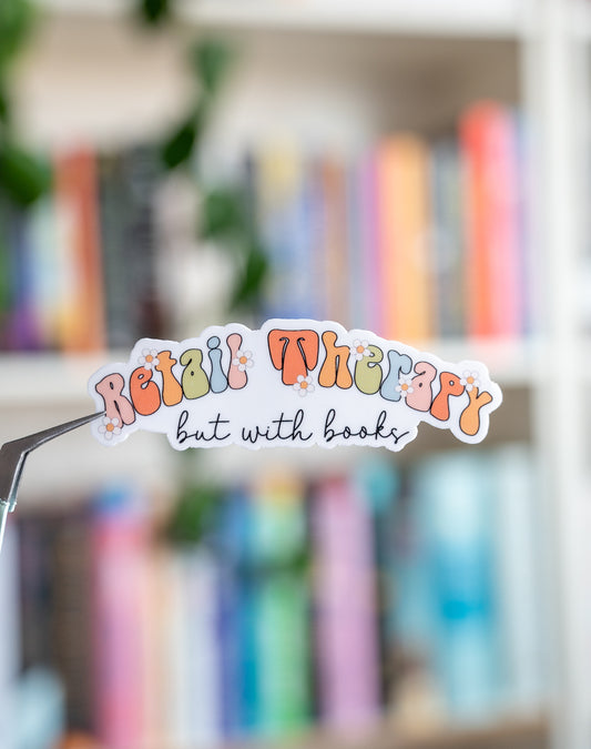 Retail Therapy, But With Books Vinyl Sticker