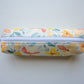 Yellow and Blue Floral Watercolor Boxy Pencil Pouch