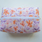 Purple Floral Watercolor Boxy Zippered Makeup Pouch