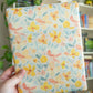 Yellow and Blue Floral Watercolor Book Sleeve With Zipper
