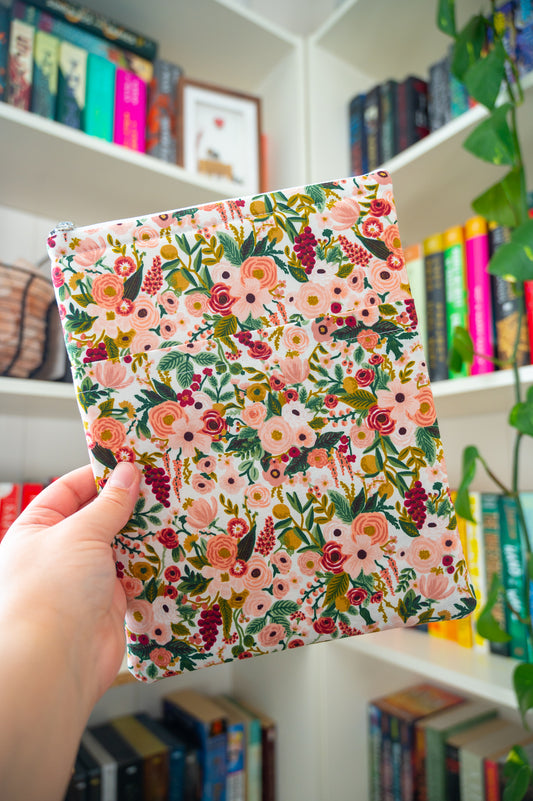Red/Pink Flowers Book Sleeve