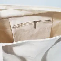 Reading All Night Heavy Canvas Zipper Tote Bag / Zippered Pocket